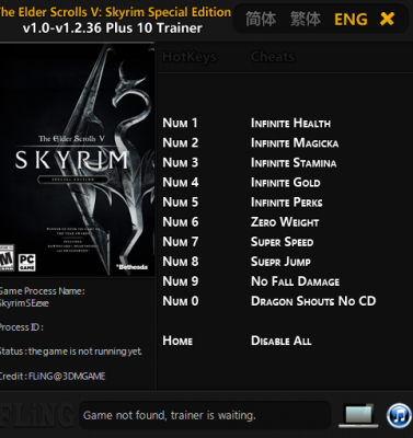  The Elder Scrolls 5: Skyrim Special Edition (+10) (1.0 - 1.2.36)
