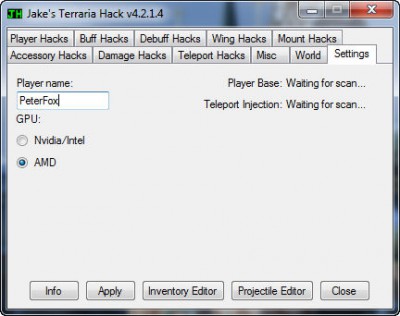-  Jakes Hack v4.2.1.4  Terraria 1.3.4.3 
