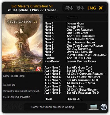  Civilization 6 (Update 3 /  1.0.0.110) (+22)