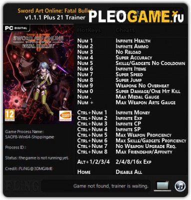  Sword Art Online: Fatal Bullet v1.1.1 (+21) FLING