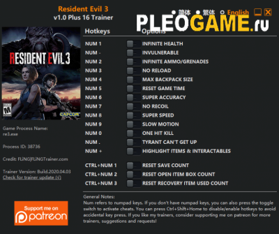   Resident Evil 3 Remake (+16) (v1.0)  FlinG
